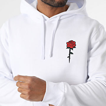 Luxury Lovers - Kapuzen-Sweatshirt Rose Color Weiß