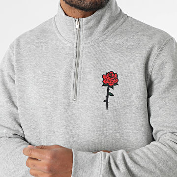 Luxury Lovers - Sweatshirt mit Reißverschluss Rose Color Grau meliert