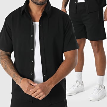 MTX - Ensemble Chemise Manches Courtes Et Short Jogging Texturé 303 Noir