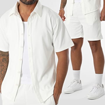MTX - Ensemble Chemise Manches Courtes Et Short Jogging Texturé 303 Beige Clair