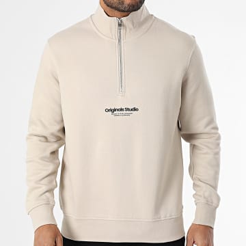 Jack And Jones - Vesterbro Zipper Sweatshirt Beige