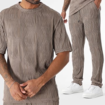 John H - Set T-Shirt Und Hose 086 Taupe