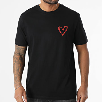 Luxury Lovers - Tee Shirt Oversize Heart Outline Front Noir