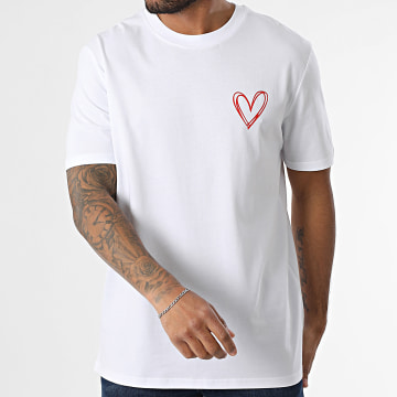 Luxury Lovers - Tee Shirt Oversize Heart Outline Front Blanc