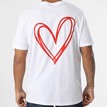 Luxury Lovers - Tee Shirt Oversize Heart Outline Doble Blanco