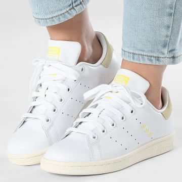 Adidas Originals - Baskets Femme Stan Smith W JI2934 Footwear White Powder Yellow Pure Sulfur