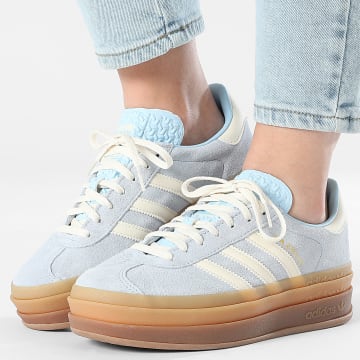 Adidas Originals - Baskets Femme Gazelle Bold W JQ7776 Clear Sky Cream White Gold Metallic