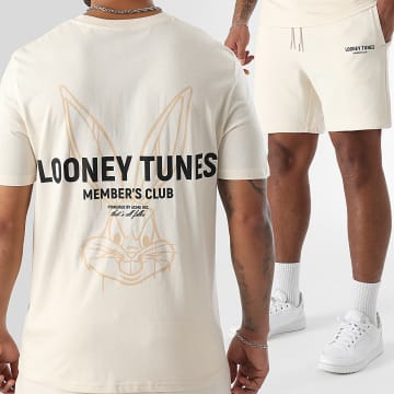 Looney Tunes - Maglietta e pantaloncini da jogging con Bugs Bunny Beige