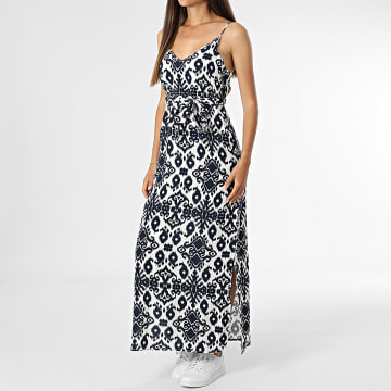 Vero Moda - Robe Longue Femme Easy Joy Blanc Bleu Marine