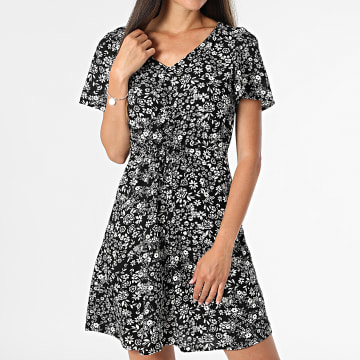 Vero Moda - Robe Femme Easy Joy Noir Blanc Floral