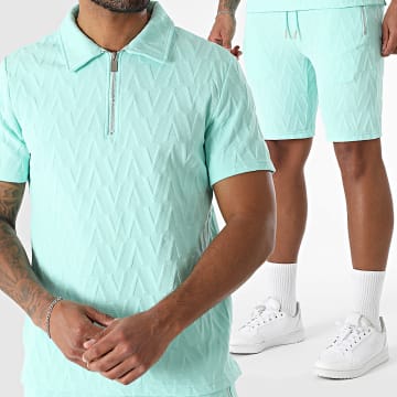 Zayne Paris  - Polo Und Jogging Shorts Set 944 Türkis