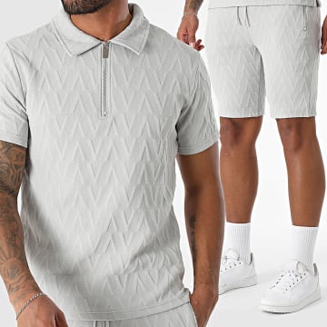 Zayne Paris  - Polo Und Jogging Shorts Set 944 Hellgrau