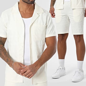 Zayne Paris  - Set aus Kurzarmhemd und Jogginghose 116 Hellbeige