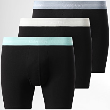 Calvin Klein - Lot De 3 Boxers NB1770A Noir Bleu Clair Beige Turquoise