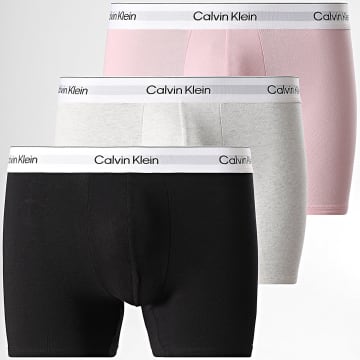 Calvin Klein - Lot De 3 Boxers Icon LV00NB4394 Noir Rose Gris Clair Chiné