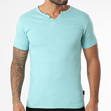 Classic Series - Tee Shirt Col V Manu Turquoise