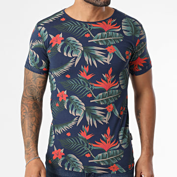 Classic Series - Tee Shirt Monet Bleu Marine Vert Orange Floral