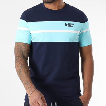 Comme Des Loups - Wimbledon T-Shirt Marineblau Hellblau