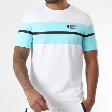 Comme Des Loups - Wimbledon T-Shirt Weiß Hellblau