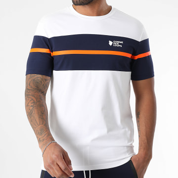 Comme Des Loups - Wimbledon T-Shirt Weiß Marineblau
