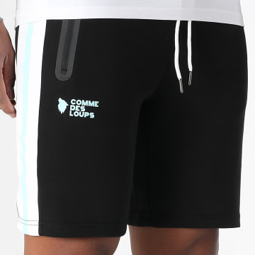 Comme Des Loups - Wimbledon Jogginghose Schwarz Weiß Hellblau