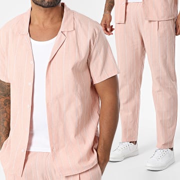 Frilivin - Set aus Kurzarmhemd und gestreifter Hose 094 Rosa