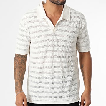 Frilivin - Polo-Shirt mit kurzen Ärmeln und Streifen 025 Hellbeige