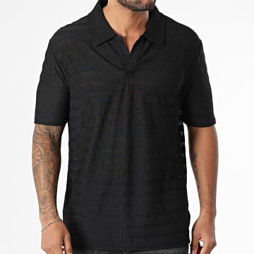Frilivin - Polo-Shirt Kurzarm Gestreift 025 Schwarz
