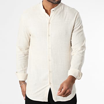 Frilivin - Hemd mit langen Ärmeln und Kragen Offizier 106 Beige meliert