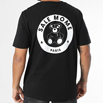 Sale Môme Paris - Tee Shirt Oversize Large Big Badge Back Nounours Negro Blanco