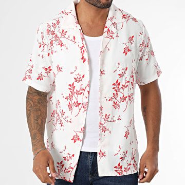 Uniplay - Chemise Manches Courtes 155 Blanc Rouge