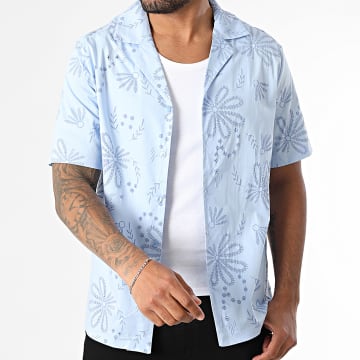 Uniplay - Chemise Manches Courtes Estivale Ajourée 156 Bleu Clair