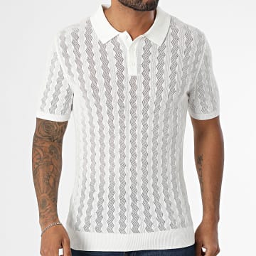 Uniplay - 11K Polo blanco de malla abierta