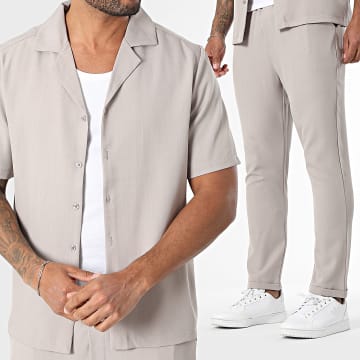 Uniplay - Ensemble Chemise Manches Courtes Et Pantalon 151 Taupe