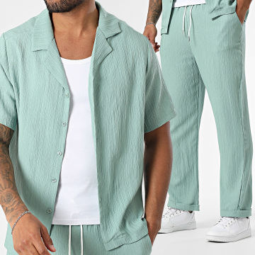 Uniplay - Conjunto de camisa de manga corta y pantalón texturizado 121 Verde
