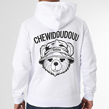 Chewidoudouu X Ryan Jernival - Teddybär Kapuzenpullover Weiß Schwarz