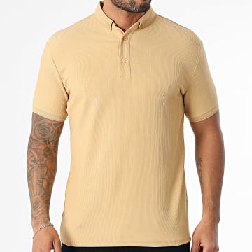 Classic Series - Geripptes Polo-Shirt mit kurzen Ärmeln 001 Camel
