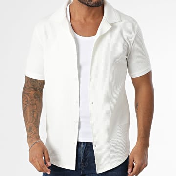 Classic Series - Camicia a maniche corte a righe 006 bianco