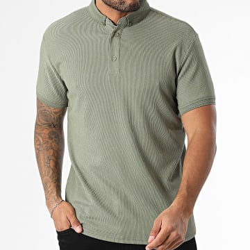 Classic Series - Geripptes Kurzarm-Poloshirt 001 Khakigrün