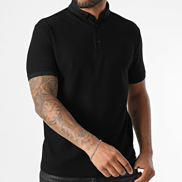 Classic Series - Kurzärmeliges Polo-Shirt Textured 002 Schwarz