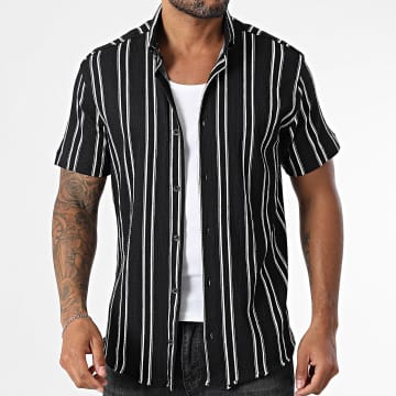 Classic Series - Chemise Manches Courtes A Rayures 011 Noir Blanc
