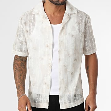 Frilivin - Chemise Manches Courtes Transparente 110 Beige Chiné