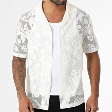 Frilivin - Chemise Manches Courtes Ajourée 057 Beige Clair