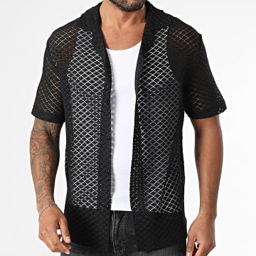 Frilivin - Chemise Manches Courtes Ajourée 068 Noir