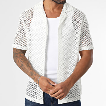 Frilivin - Chemise Manches Courtes Ajourée 068 Blanc