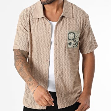 Frilivin - Chemise Manches Courtes Ajourée 045 Beige