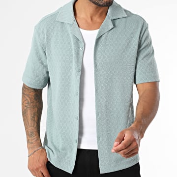 Frilivin - Camisa texturizada de manga corta 043 Verde claro