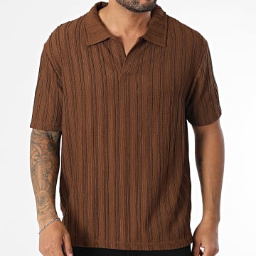Frilivin - Polo Short Sleeve Stripes 022 Brown