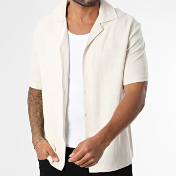 Frilivin - Chemise Manches Courtes 050 Beige Chiné