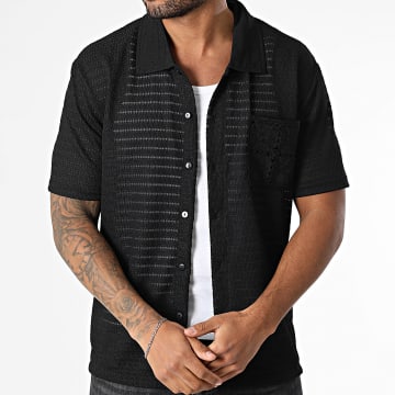 Frilivin - Chemise Manches Courtes Texturée 041 Noir